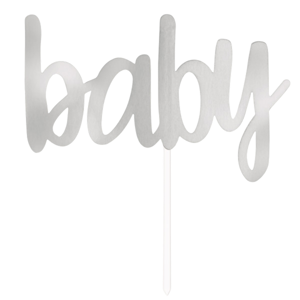 Cake Topper Silver Baby